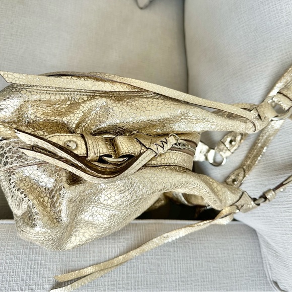 Coach Metallic Crocodile Textured Satchel - Picture 2 of 11